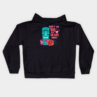 Don’t Go Tiki My Heart Away Funny Valentine Tropical Pun Kids Hoodie